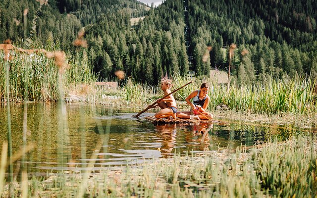 Playing on the raft