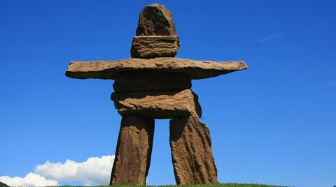 Skulptur bei einem der Standorte des Messner Mountain Museums