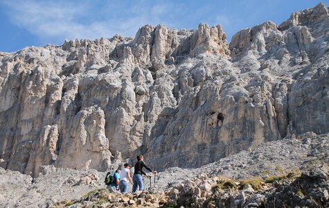 Wanderer vor Bergkulisse